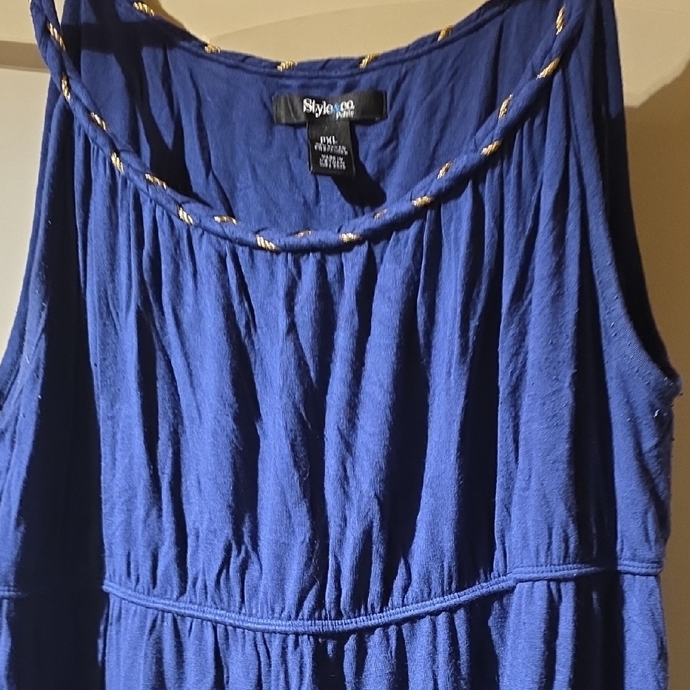 Style & Co. Navy Dress with Braided Neckline